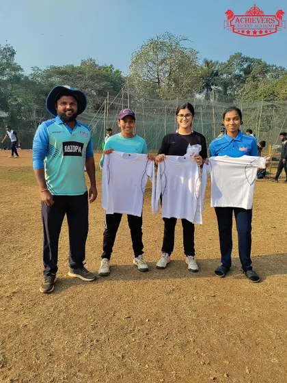 Our players with new equipment, thanks to the generous support from our sponsors Sasa Eyewear and Zoom Cricket.