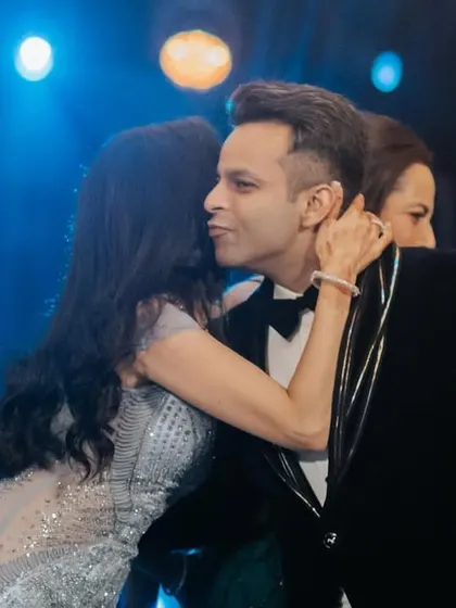 A sweet, intimate moment captured mid-performance. My choreography includes these small gestures that highlight the love and affection between the couple.