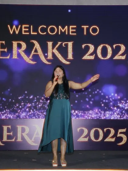 Welcoming guests to Meraki 2025, an event I hosted for ProTechmanize and Aquila I. My goal is to create a welcoming and exciting atmosphere.