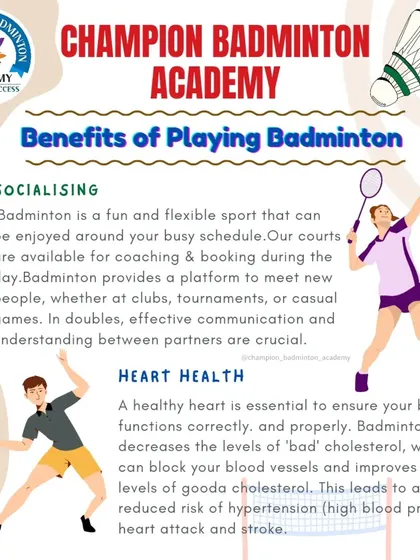 Badminton is a fantastic way to improve your social life and heart health. Our academy provides a platform to meet new people while engaging in an activity that strengthens your cardiovascular system.