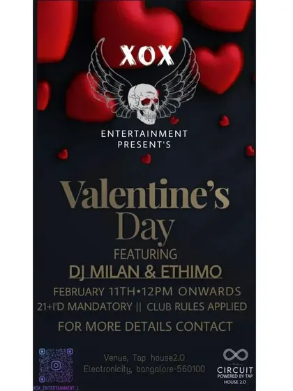 The poster for a special Valentine's Day event. I curate my sets to match the theme, with plenty of love songs and romantic anthems.