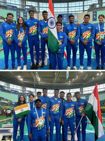 Team BAC representing at the BIMSTEC Aquatics Championship.