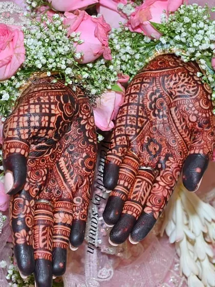 The final stain is everything. This is the rich, deep maroon color you can expect from my homemade organic henna paste. I took this photo after the paste was removed to show the beautiful, long-lasting result.