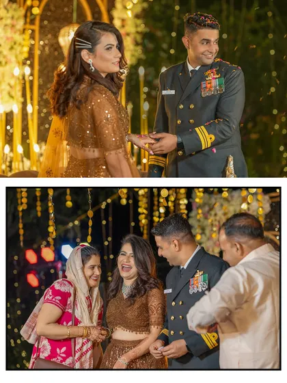 More happy moments from the engagement, capturing the couple's joy as they share laughs with their family.