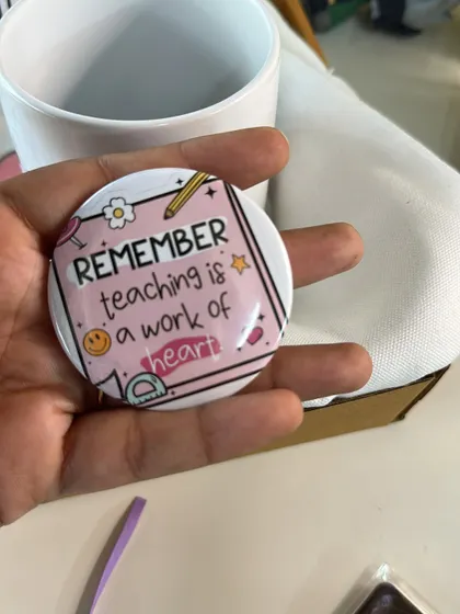 Another cute Teacher's Day design: "Remember teaching is a work of heart."
