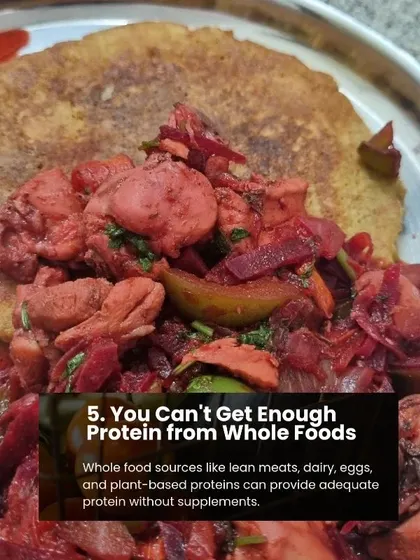 A visual reminder that whole food sources are excellent for protein. This meal features meat and vegetables, a complete source of nutrients.