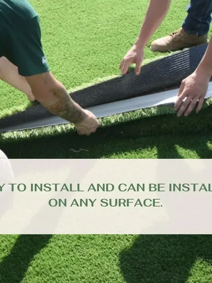 The installation process for artificial grass is straightforward and can be done on almost any surface, including concrete or tiles. Our team ensures a smooth, professional installation with proper seaming for a flawless look.