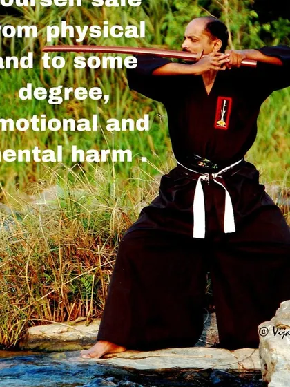 Aiki Jujutsu teaches you to protect yourself from physical, mental, and emotional harm. This stance demonstrates the grounding and stability needed to remain calm under pressure.