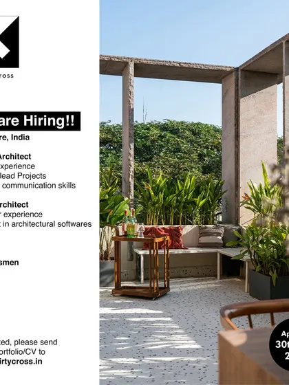 Thirty Cross in Bangalore is hiring across all levels, from Project Architect to Interns and Draughtsmen.