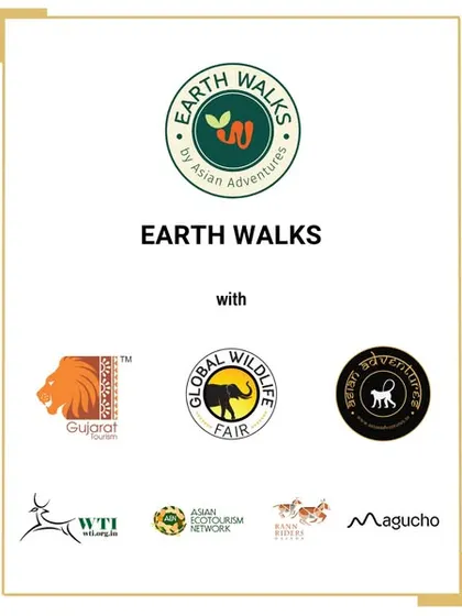 A display of our valued partners for Earth Walks in Ahmedabad. Working with organizations like Gujarat Tourism and Rann Riders allows us to create authentic and impactful nature experiences.