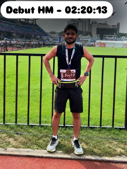 Celebrating a wave of achievements. Here are some of our runners after completing their debut half marathons and 10k races, with their finish times proudly displayed.