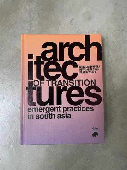 The cover of "Architectures of Transition," a significant publication resulting from a multi-year research collaboration.