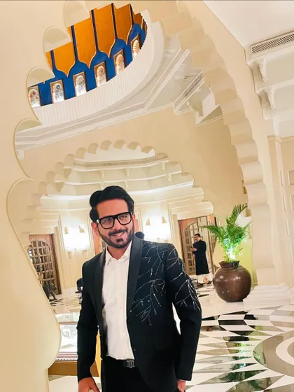 Looking sharp for a reception night that featured a spectacular drone show. I always ensure my attire complements the grandeur of the event.