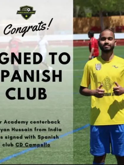 From our academy to the world. We are incredibly proud that our former center-back, Aaryan Hussain, has signed with the Spanish club CD Campello.