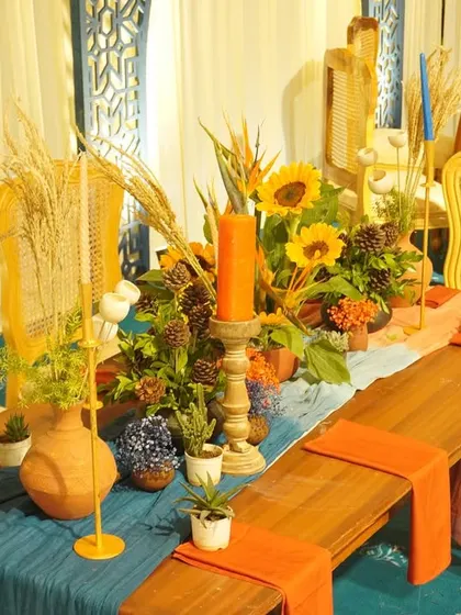 These images and videos showcase the rich variety of details, floral arrangements, and decor elements that bring our vibrant Haldi and Mehendi celebrations to life.