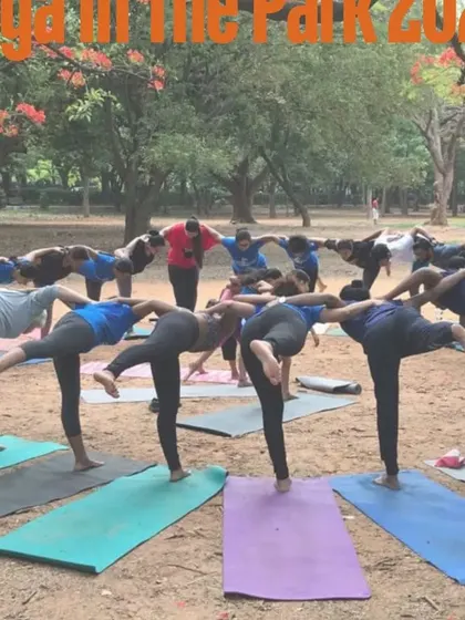 Another beautiful shot from our Yoga in the Park 2024 celebration. Practicing together outdoors connects us to nature and to each other in a special way.