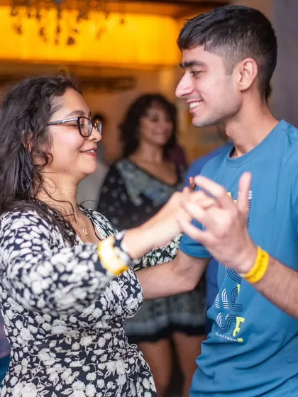 A sweet and gentle connection between two dancers.