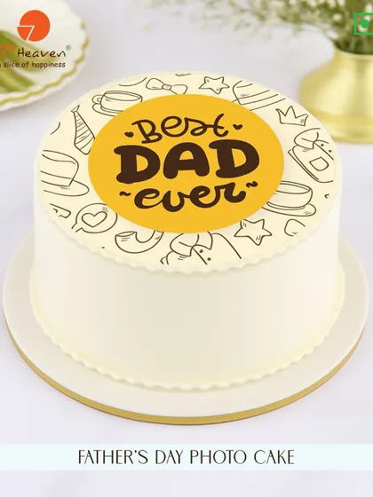For the "Best Dad Ever". This fun and loving photo cake is a great way to celebrate him with a personal touch.