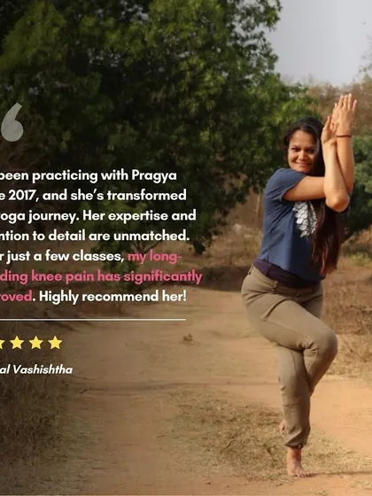 Sonal has been practicing with me since 2017 and shares how my expertise and attention to detail helped her long-standing knee pain improve significantly after just a few classes. This is the power of therapeutic, alignment-based yoga.