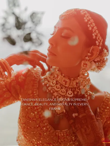 Tanisha's elegance reigns supreme. A sun-drenched, artistic shot that highlights the bride's grace, beauty, and royalty in every frame.
