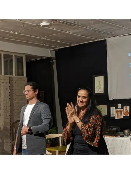 Our director and mentor, Avinashi Singh, applauds the performers. We are proud to have experienced artists guiding our students.