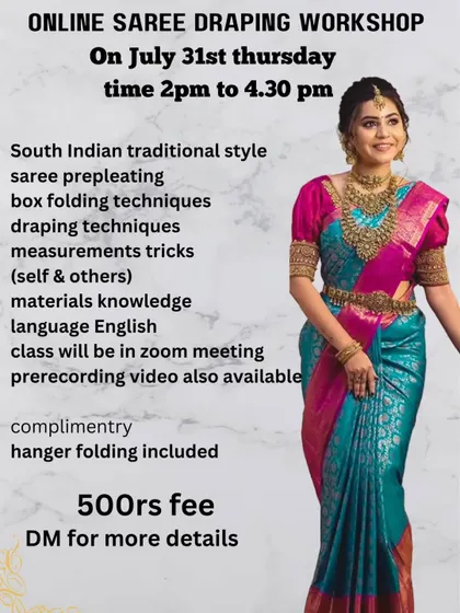 My online workshops are conducted in English, but I can also explain in Tamil and Telugu to help more students.