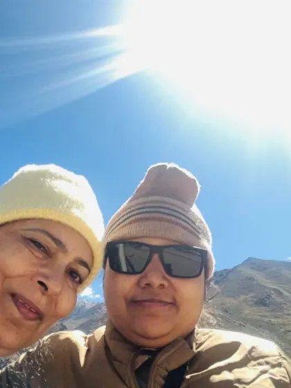 The bright sun over the Himalayas, a symbol of the inner light we seek to uncover on this pilgrimage.