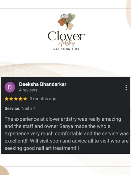 "The experience at clover artistry was really amazing." Our goal is to make every client feel comfortable and ensure the service is excellent from start to finish.