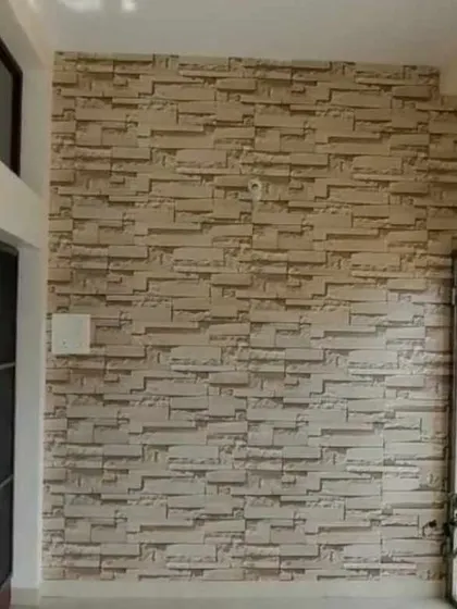 A duplicate of media 213, this 3D stone pattern wallpaper is a versatile and durable option for adding texture to both indoor and semi-outdoor walls.