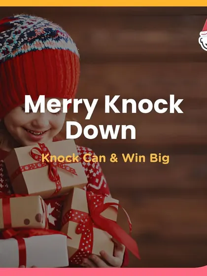 Merry Knock Down, a fun carnival game where kids can test their aim and win big.
