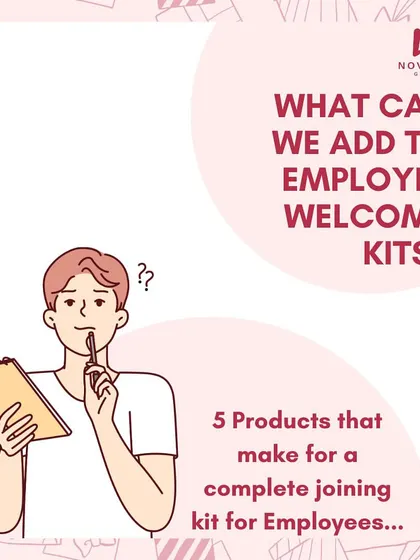 Thinking about what to include in your employee welcome kits? This graphic kicks off a series on the 5 essential products for a complete joining kit.