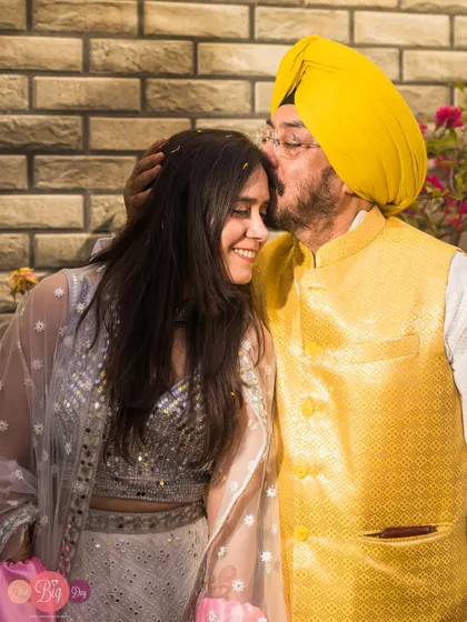 A father's blessing. A tender moment between Simrita and her father during the pre-wedding festivities.
