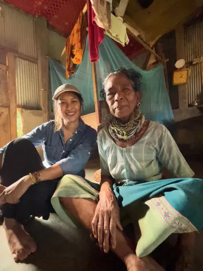 Another photo with a community elder, showing the deep connection I feel with the people I meet through my scientific work.