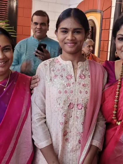 With a young admirer and her mother after the award ceremony. It is always special to connect with the next generation of art lovers.