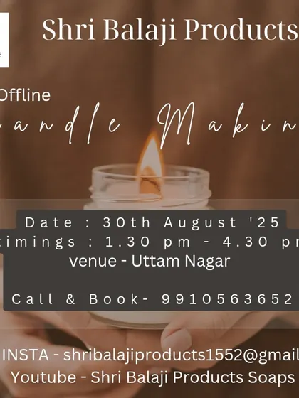 I regularly host offline candle making workshops for beginners and aspiring entrepreneurs. Keep an eye on my page for announcements like this one.