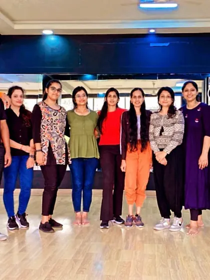 The judging panel and participants from our latest dance auditions. We are always looking for fresh talent to join our team.
