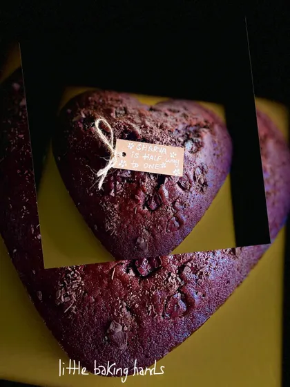 A heart-shaped decadent chocolate cake made with whole wheat flour and rich couverture chocolate. It’s a simple and heartfelt way to share some love.