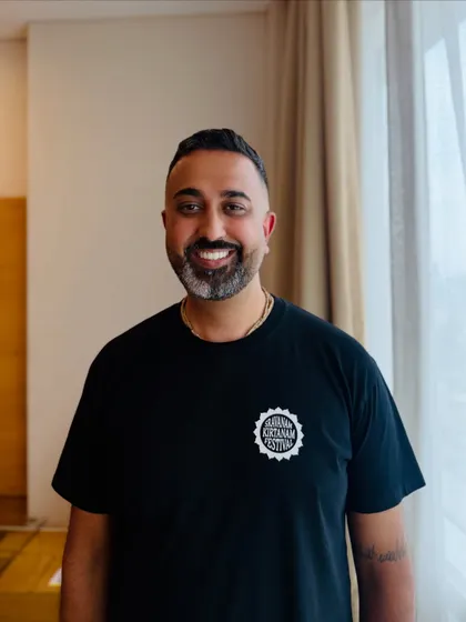 A closer look at the styled beard and hair for Radhika Dasa. A happy client is the best reward.