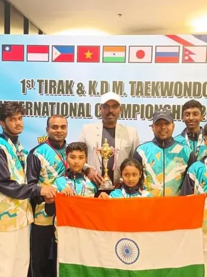 Team India, including our NMFA members, at the international Taekwondo championship in Thailand.