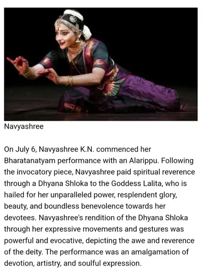 The Narthaki review also mentioned the invocatory piece of my recital, a Dhyana Shloka to the Goddess Lalita.