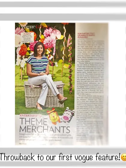 A throwback to my first feature in Vogue magazine, where I was recognized as a 'Theme Merchant'. This was a truly special moment early in my career, and it's a memory I cherish, especially as the photoshoot happened while I was expecting my daughter.