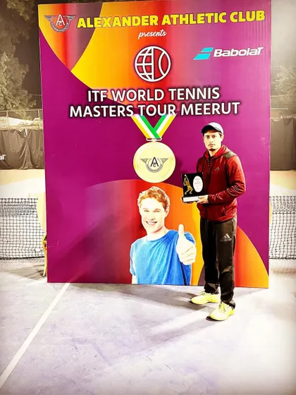 My first ITF tournament and my first ITF trophy. This moment at the ITF World Tennis Masters Tour in Meerut was the start of a great journey.