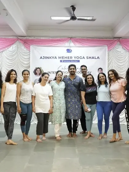 A group of happy students after our International Yoga Day practice. The smiles say it all.