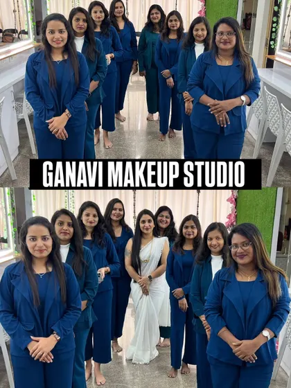 This collage captures the happy faces of my students from the Diploma in Beautician course on their certification day at the Ganavi Makeup Studio.