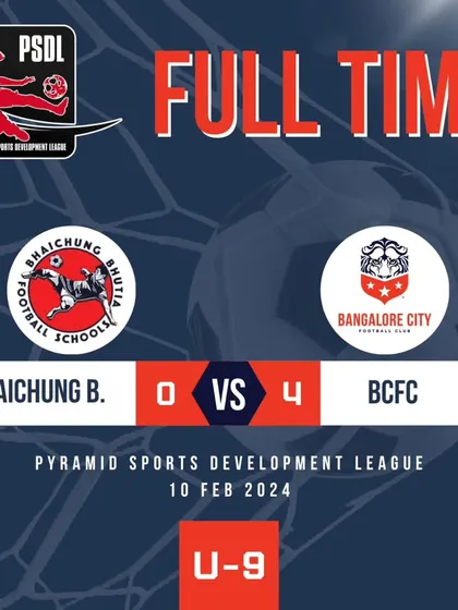 Our U9 team secured a 4-0 victory against Bhaichung Bhutia Football Schools.
