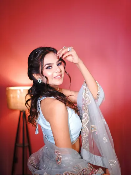 Bloom in elegance with this blue floral lehenga, a dreamy blend of grace and charm.