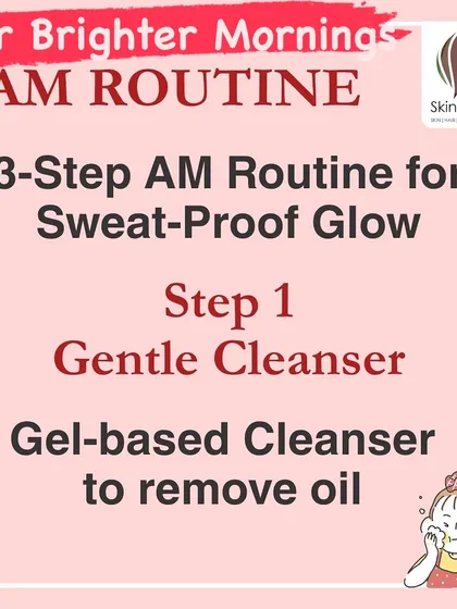 For a sweat-proof morning routine, we recommend three simple steps. Start with a gentle, gel-based cleanser to remove overnight oil and prepare your skin for the day.