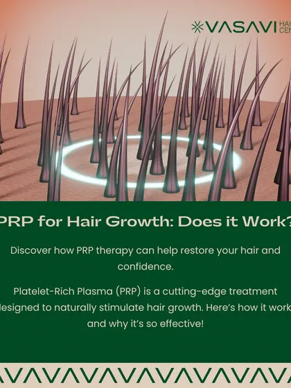 This graphic illustrates the core principle of Platelet-Rich Plasma (PRP) therapy. The treatment is designed to naturally stimulate hair growth by delivering a high concentration of your own platelets to the scalp.