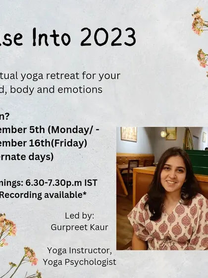 Here are the details for my virtual yoga retreat. We'll meet on alternate days, and recordings are available so you can join at your own pace. This is your invitation to start the year with intention and self-connection.
