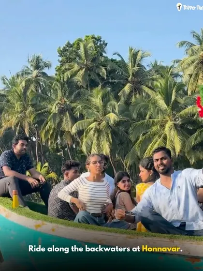 A boat ride through the serene backwaters of Honnavar, near Gokarna. It's a peaceful experience that feels like you've discovered a hidden part of Karnataka.